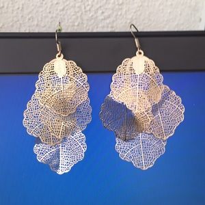 Gold plated earrings.